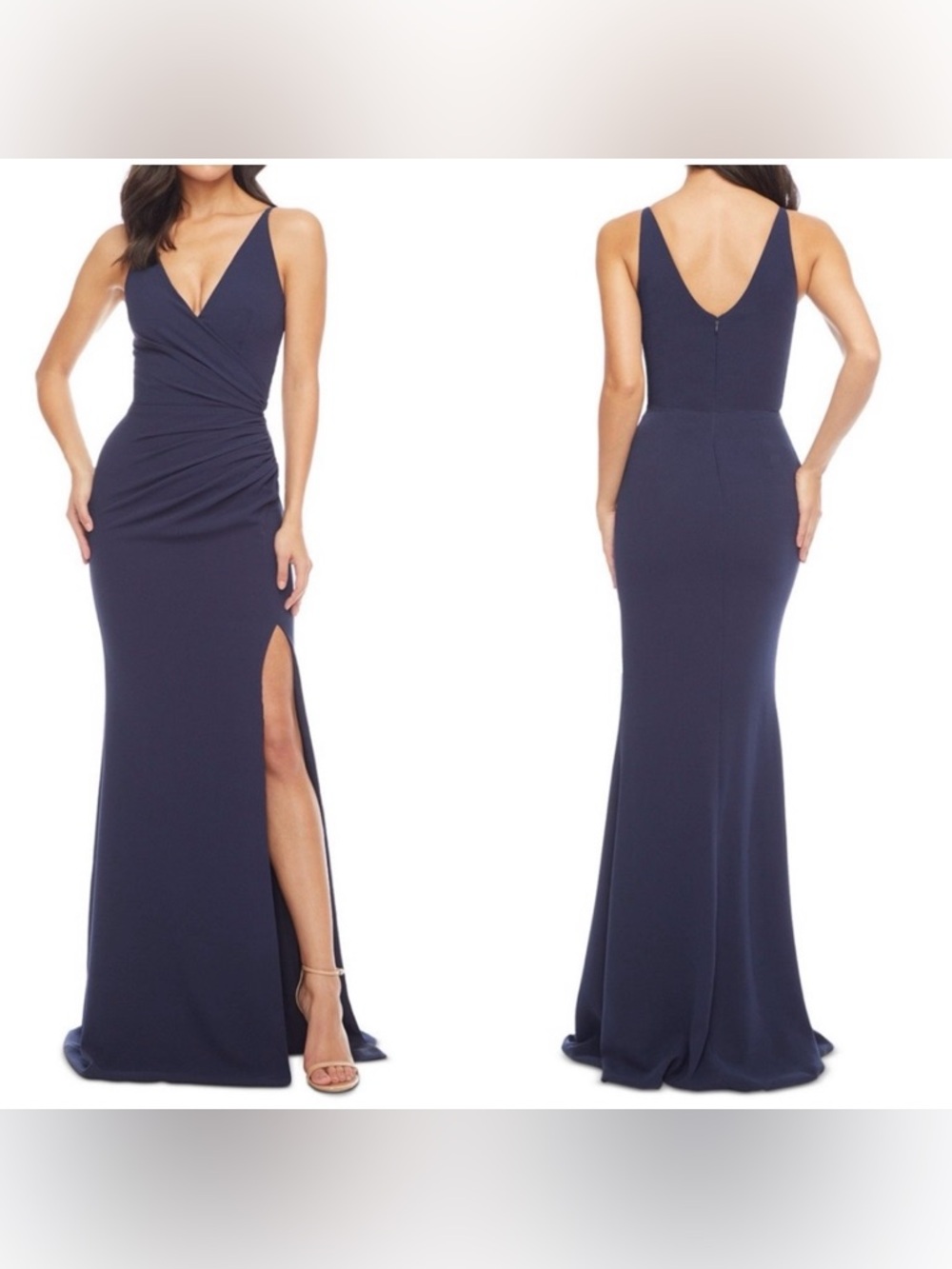 Dress the Population Women's Jordan  Ruched
Bodycon Maxi Dress size M Medium